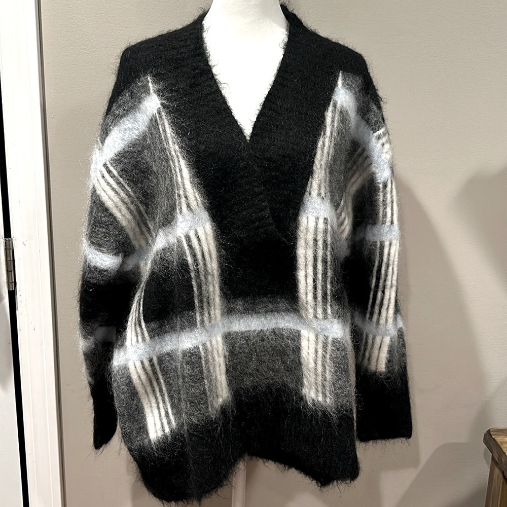COS Mohair Oversized Plaid Sweater